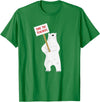 Math & Mirth Designs Save the Teachers Cute Polar Bear T-Shirt T-Shirt - Kelly Green