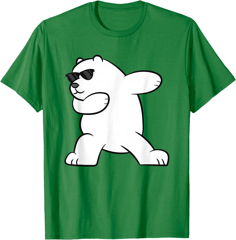 Arctic Polar Bear Tees And Gifts Ice Bear Dabbing Arctic Cute Dabbing Polar Bear T-Shirt - Kelly Green