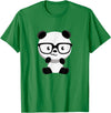 My Shirt Hub Cute Little Bear Panda Nerd with Glasses T-Shirt - Kelly Green