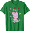 Peppa Pig Smile Cute Flowers & Fruit Full Body Portrait T-Shirt - Kelly Green