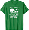 Grandparents Gifts By HustlaGirl Twice Blessed Grandma Bear Shirt Grandmas With Two Grandkids T-Shirt - Kelly Green
