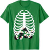 Halloween Sushi Costumes Co. Halloween Adult Youth Kids Costume Rib Cage Skeleton Sushi T-Shirt - Kelly Green