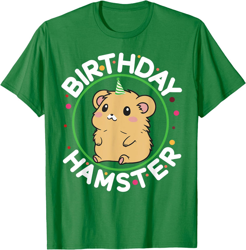 Unisex-Kids Hamster Birthday Party Birthday Hamster T-Shirt - Kelly Green