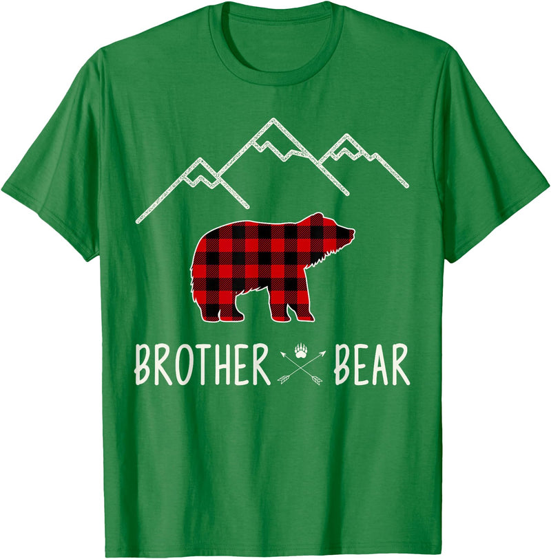 Zum2 Mama Bear Gifts Mama Bear Gift - Buffalo Plaid Brother Bear T-Shirt - Kelly Green