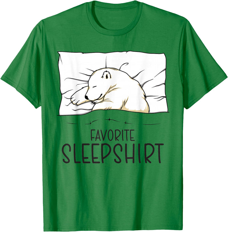 Sleeping & Napping Shirt Gifts For Nap Lovers Favorite Sleepshirt, Napping Polar Bear Pajama T-Shirt - Kelly Green