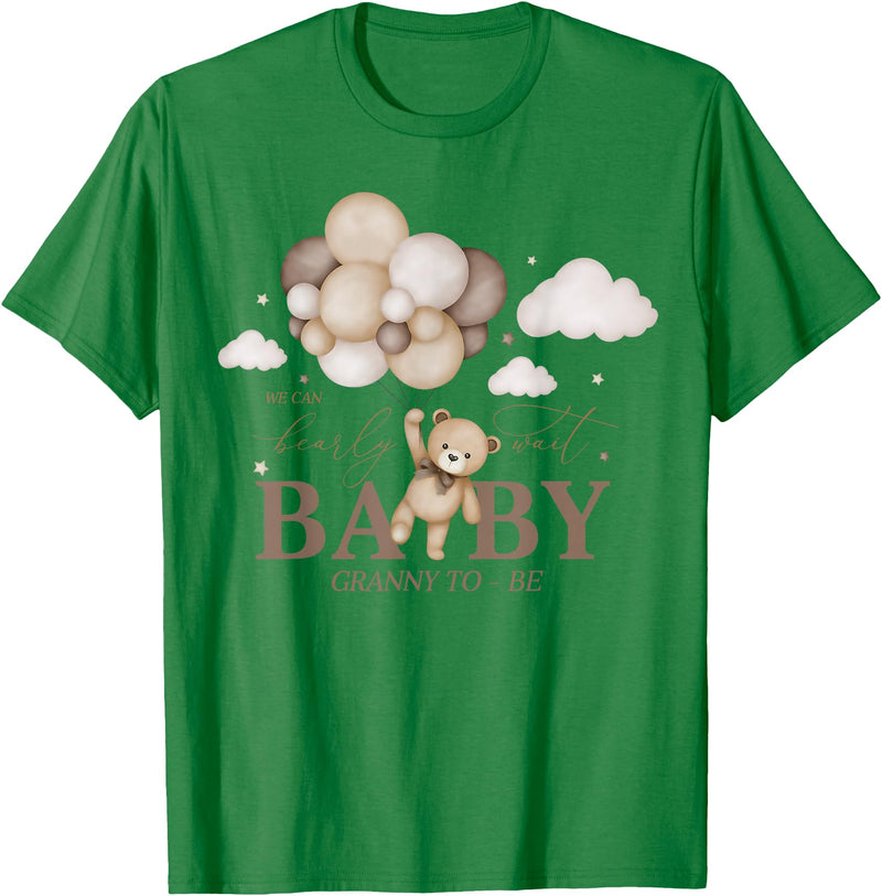 Cute Bearly Wait Baby Shower Bear Matching Family Granny We Can Bearly Wait Baby Shower Bear Family Matching T-Shirt - Kelly Green