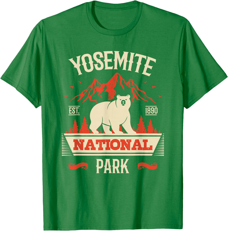 Yosemite Bear Lovers Gifts Yosemite National Park Vintage Gift T-Shirt - Kelly Green