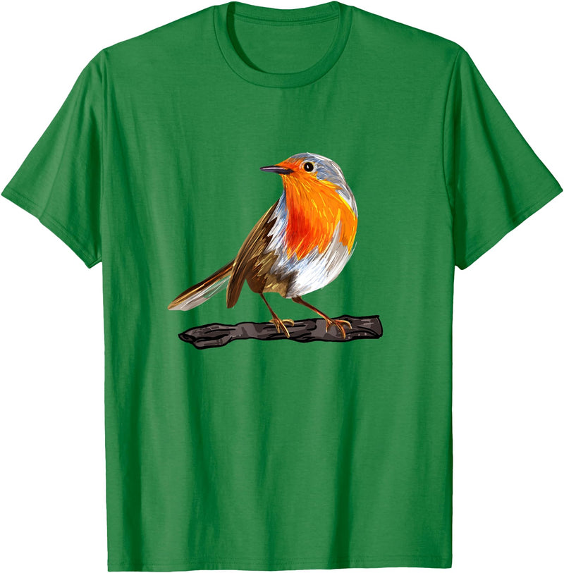 Robin Bird Ornithology Nerd Birding Watcher Robin Bird T-Shirt - Kelly Green