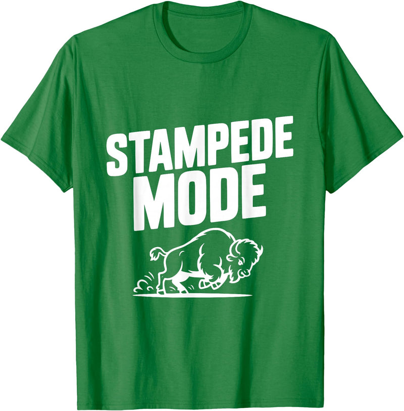 Fraxoweb Stampede Mode Buffalo for Animal Lovers T-Shirt - Kelly Green