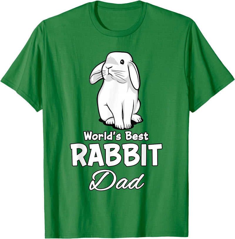 Rabbit Dad Father Rabbit Lover Cute Rabbit T-Shirt in Kelly Green