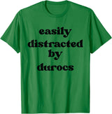 Funny Duroc Gift for Men, Women, Dad & Mom Easily Distracted By Pig - Pig Dad Mom Duroc T-Shirt - Kelly Green