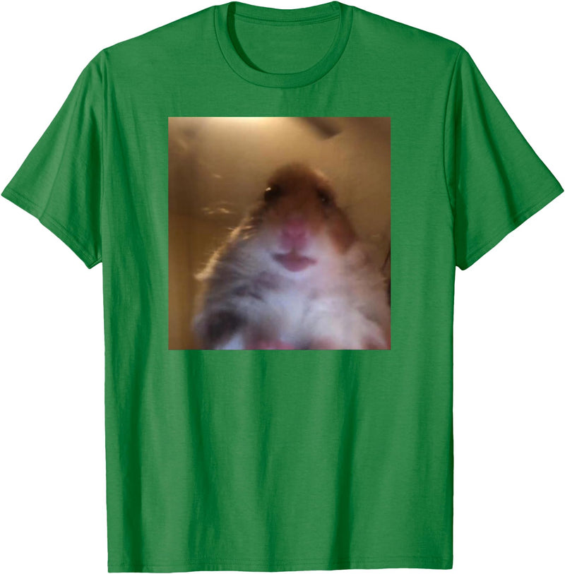 Hamster stares into the front camera I Internet Hamster Meme T-Shirt - Kelly Green