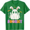 Boonny, Spooky Bunny Ghost Pun, Rabbit Halloween Costume T-Shirt in Kelly Green