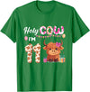 Highland Cow Birthday Gift For Girl Boy Holy Cow I'm 11 Year Old Birthday Highland Cow 11th Bday Kid T-Shirt - Kelly Green
