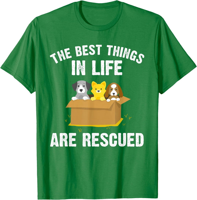 Animal Rescue Gift Dog Cat Pet Accessories & Stuff Cool Animal Rescue Art For Men Women Animal Rescuer Lover T-Shirt - Kelly