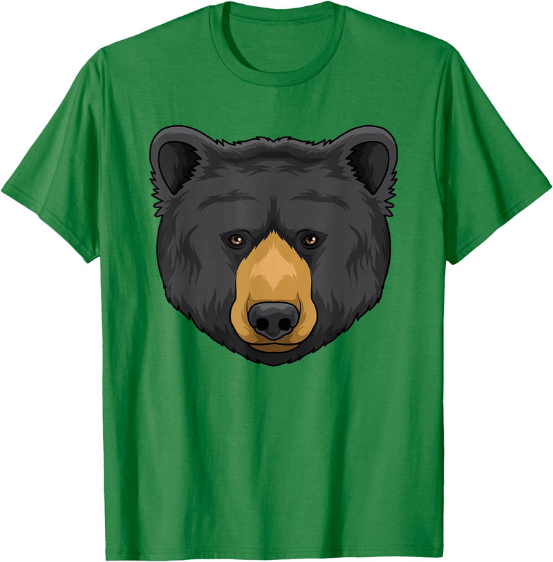 Wowsome! Black Bear Animal Head - Cute Black Bear Lover Women Men T-Shirt - Kelly Green