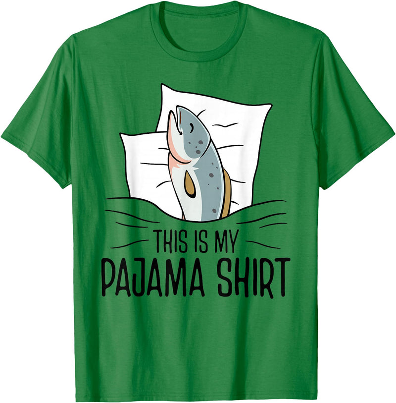 Pajamas Gift Ideas Sleepover Fish Official Sleepshirt Napping Nightgown T-Shirt - Kelly Green