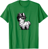 Emo Llama Tees Cute Emo Llama Kawaii Kids Boys Girls T-Shirt - Kelly Green