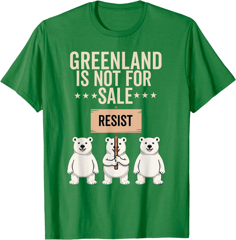 Greenland is not for sale Merch Greenland is not for Sale Polar Bear Greenland Support Prote T-Shirt - Kelly Green