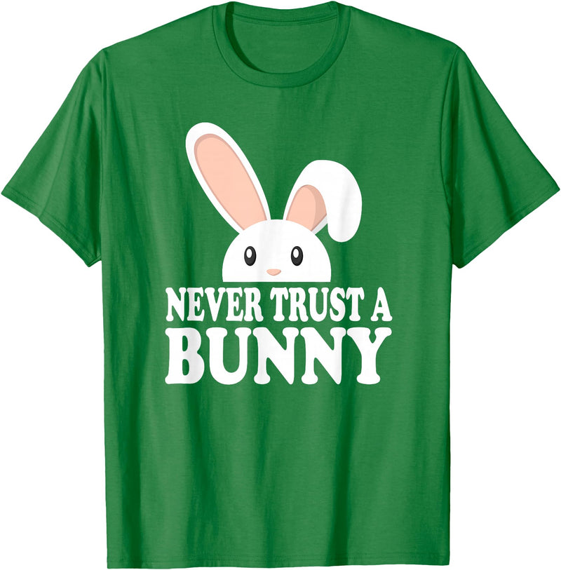 Never Trust a Bunny Funny T-Shirt in Kelly Green