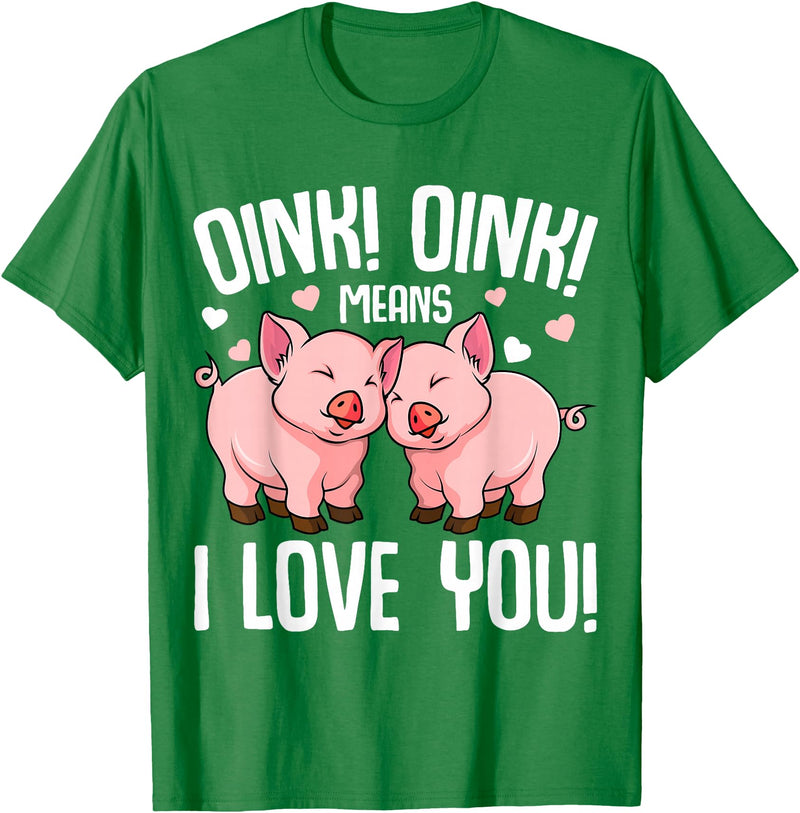 Funny Pig Lover & Owner Gift Ideas Pig Oink Women Kids Girls T-Shirt - Kelly Green