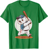 Adorable Polar Bear Baseball Theme Design Cute Polar Bear Playing Baseball Design Adorable Baseball T-Shirt - Kelly Green