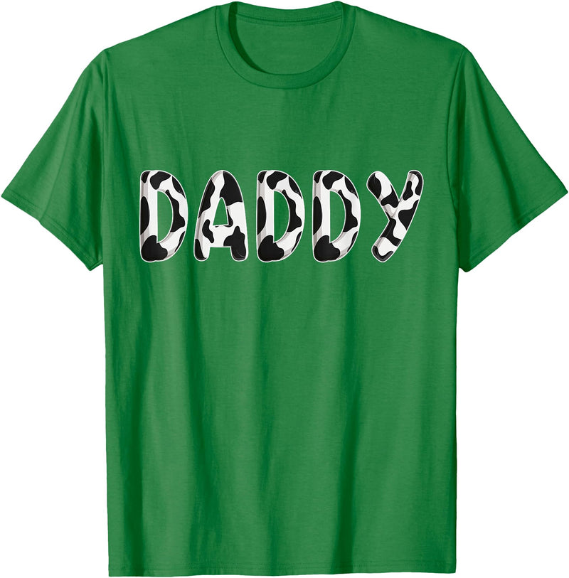 Cow Pattern Print Family Matching Birthday Shirts Cow Daddy Birthday Family Matching Fathers Day Boy Girl Men T-Shirt -