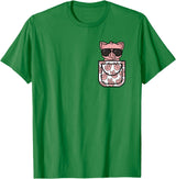 KATYLIN Funny Pig Pocket Pig Lover Men Women Boys Girls Kids T-Shirt - Kelly Green