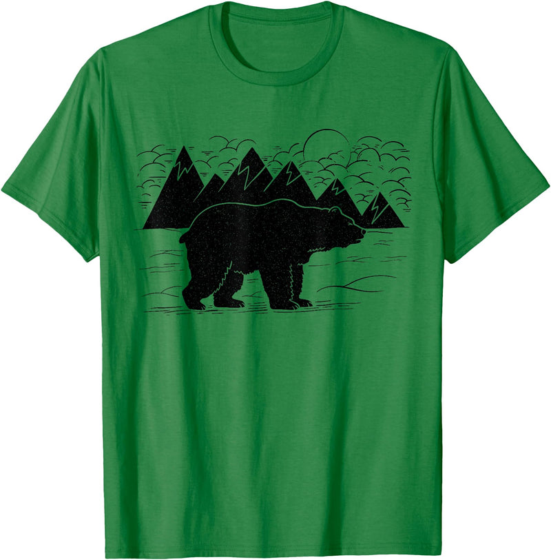Black Bear Wildlife Animal Wilderness Graphic T-Shirt - Kelly Green