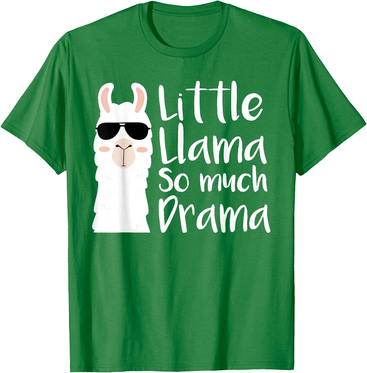Mommy & Me Llama Co. Little Llama So much Drama Cool Kids Matching Family T-Shirt - Kelly Green