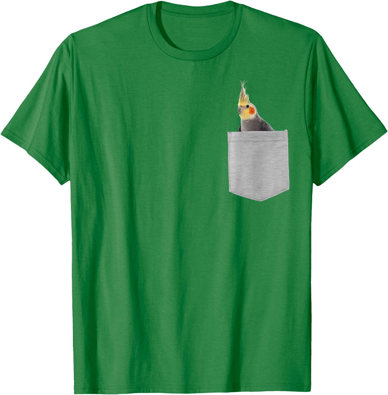 Animal in Your Pocket Cockatiel Bird T-Shirt - Kelly Green