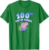 Peppa Pig George Pig 100th Day Of School Fun Confetti Pose T-Shirt - Kelly Green