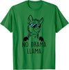 Pretees No Drama Llama Graphic Funny Llama T-Shirt - Women's Adult Unisex-Adults Grey Small Classic Fit Crew Neck Short Sleeve - Kelly Green