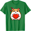 Cute Hamster Funny Valentines Heart Lover Men Women Kids T-Shirt - Kelly Green
