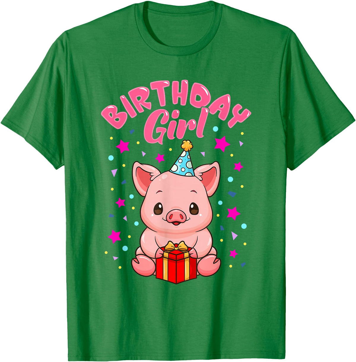 CC Piggy Stuff Pig Birthday Girl Piggy Party Gift Women T-Shirt - Kelly Green