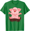 Happy Pig Playing In The Mud Animal Lover Costume Happy Pig Playing In The Mud Funny Animal Lover Costume T-Shirt - Kelly Green