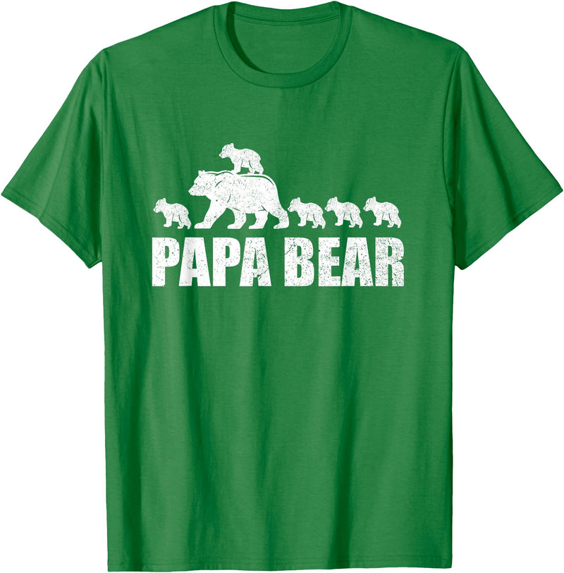 Papa Bear 5 Kids TShirt Papa Bear 5 Cubs Shirt Papa Bear 5 Cubs Shirt Daddy Bear 5 Kids TShirt Papa 5 Kids T-Shirt - Kelly Green