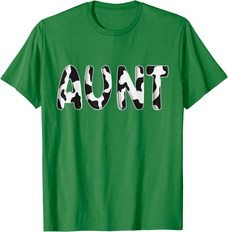 Cow Pattern Print Family Matching Birthday Shirts Cow Aunt Birthday Family Matching Mothers Day Boy Girl Farm T-Shirt -