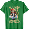 June Cute Teddy Bear birthday gifts for women 54 Year Old June 1972 Teddy Bear 54th Birthday Women T-Shirt - Kelly Green