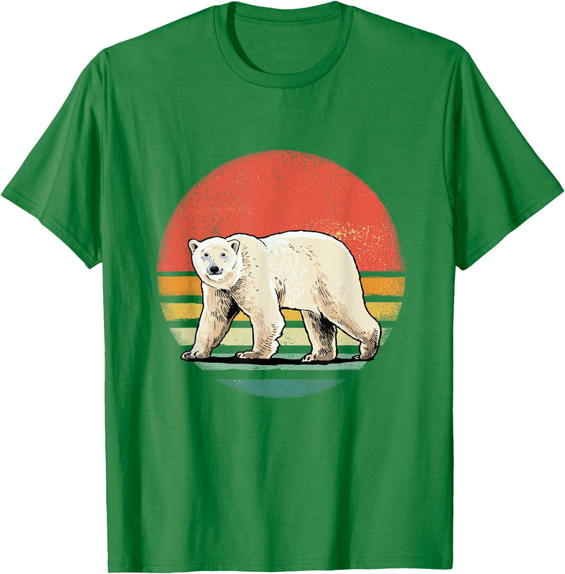 Wowsome! Vintage Polar Bear Tshirt Retro Arctic Animal Bear Lover T-Shirt - Kelly Green