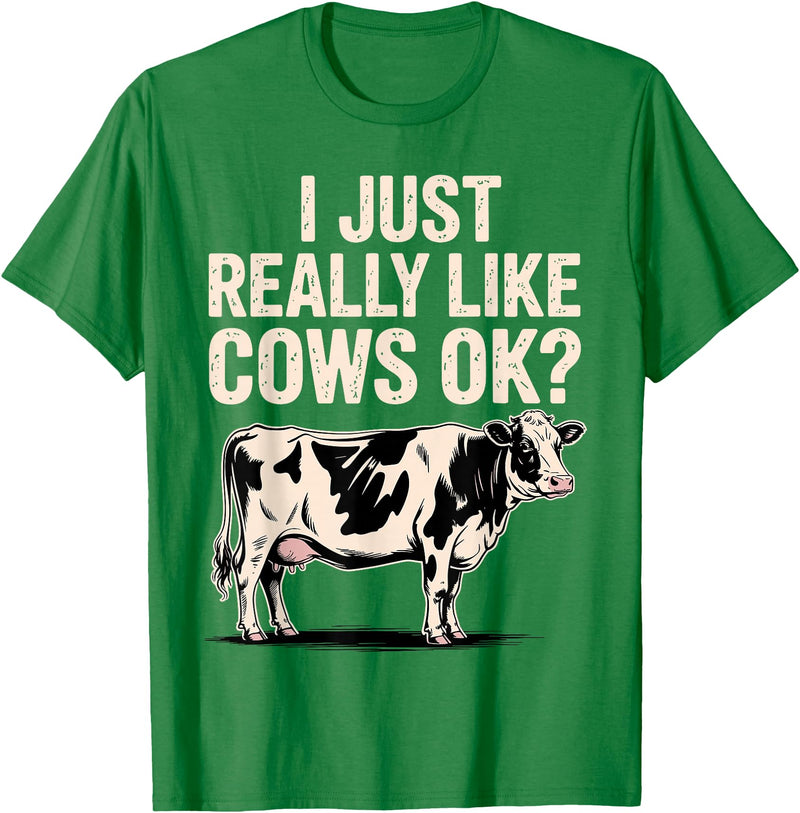 Cow Gift Cow Lover Accessories Cattle Farmer Stuff Funny Cow Design for Men Women Kids Dairy Cattle Cow Lovers T-Shirt -