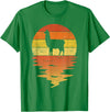 TrendyPull Silhouette Retro Vintage Style Gifts Llama shirt retro sunset 70s vintage Llama T-Shirt - Kelly Green