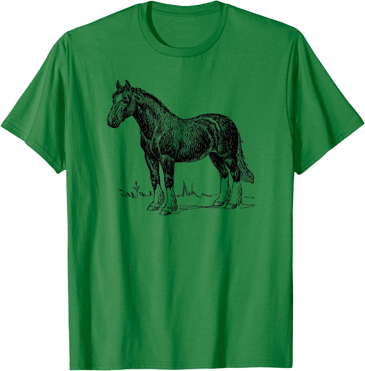 Horse Clydesdale Shirts Horse Clydesdale Workhorse Simple Graphic T-shirt T-Shirt - Kelly Green
