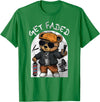 Black Barbershop African American Barber Designs Get Faded Hip Hop Teddy Bear Barber Streetwear Fade Haircut T-Shirt - Kelly Green
