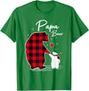 Family Bear Matching Christmas Buffalo Plaid Papa Bear Christmas Pajama Red Buffalo Plaid T-Shirt - Kelly Green