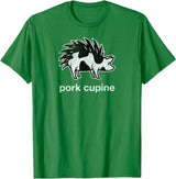 Pork Cupine Shirts Funny Pork-Cupine Shirt - Porcupine and Pig Tee T-Shirt - Kelly Green