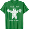Polar Bear Funny Gym Guy Gifts Powerlifting Fat Guy Shirt, for Men Kinda Fit Sorta Fat Bear T-Shirt - Kelly Green