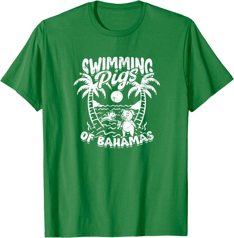 Bahamas - Animals - Attraction SWIMMING PIGS OF BAHAMAS - Bahamas T-Shirt - Kelly Green