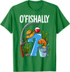 Fishing Theme Birthday Gifts O'fishally 7 Years Old 7th Birthday Fishing T-Shirt - Kelly Green