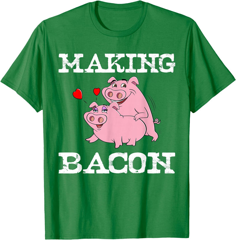 Funny Bacon Tee Gifts for Men Women Funny Pigs Making Bacon Tee Cute Pork Breakfast Tee Women T-Shirt - Kelly Green